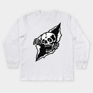 Skull Tearing up Kids Long Sleeve T-Shirt